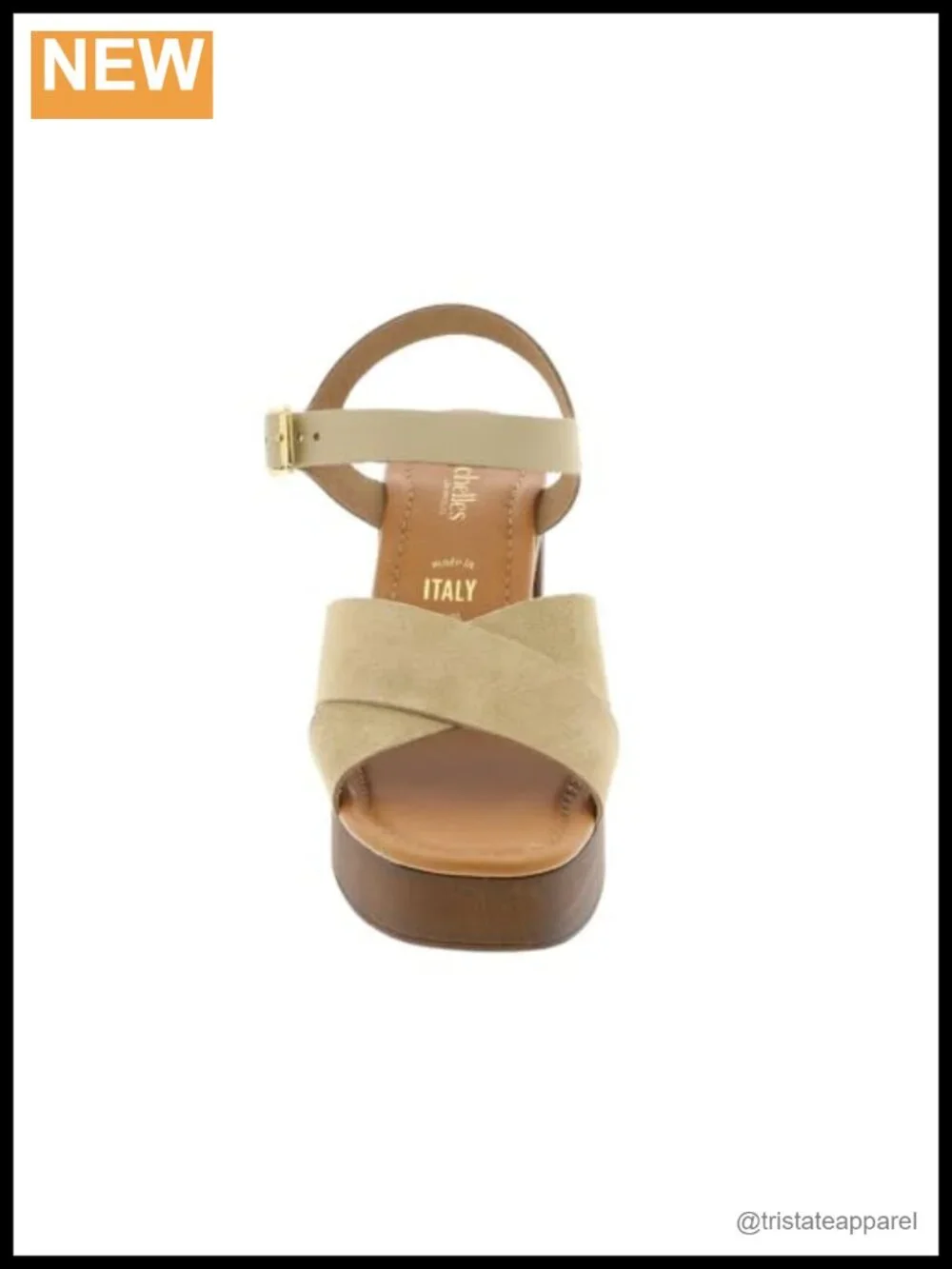 Seychelles Paloma Cross-Band Stacked Heel Sandals Square Toe Buckle Ankle Strap